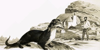Utter med fisk och man som fiskar av James Edwin McConnell