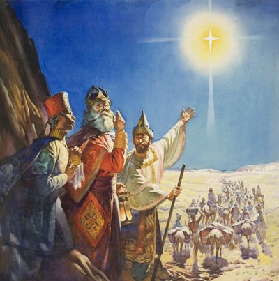 De tre vise männen (gouache på papper) av James Edwin McConnell
