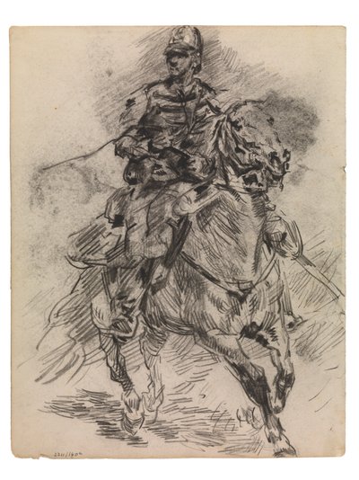 Chevalier of the light artillery (conte & akryl på papper) av James Ensor