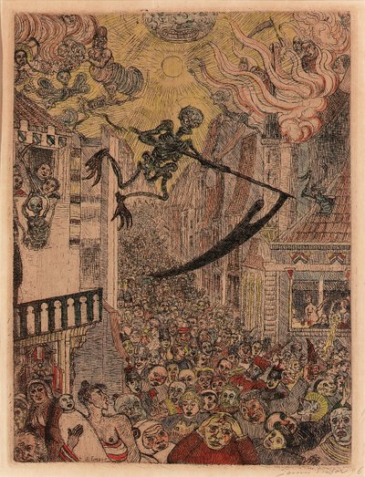 Döden förföljer flocken av människor av James Ensor
