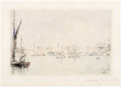 Utsikt över hamnen i Oostende av James Ensor