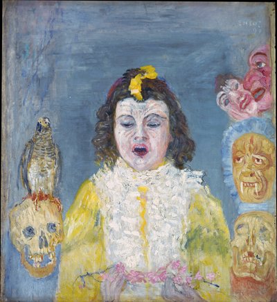 Flicka med masker (nattvard) av James Ensor