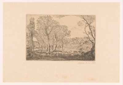Landskap med poppel vid vattnet La mare aux peupliers av James Ensor