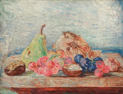 Päron, vindruvor, nötter; Poires, russin, noix av James Ensor