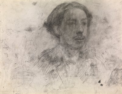 Självporträtt (conte på papper) av James Ensor