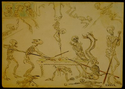 Skelette beim Billardspielen av James Ensor