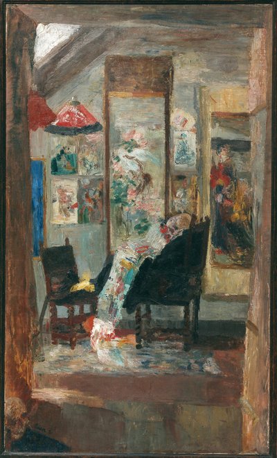 Skeleton tittar på kinoserier, 1885. av James Ensor