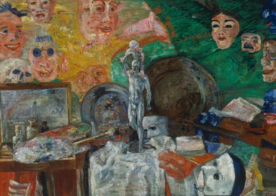 Stilleben i studion eller Arts attribut av James Ensor