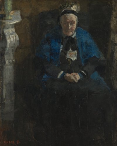 Kvinna med blå sjal av James Ensor