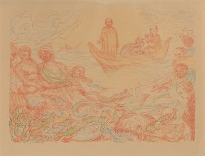 XIII. Det underbara fiskfånget (ur: Scener ur Kristi liv) av James Ensor