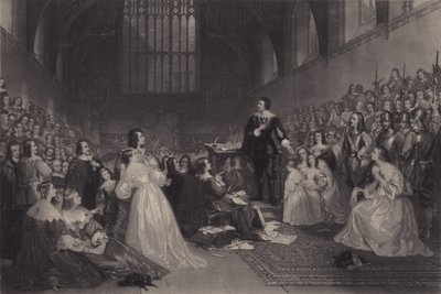 Rättegången mot Thomas, Earl of Strafford, i Westminster Hall, 1641 av James F. Scott