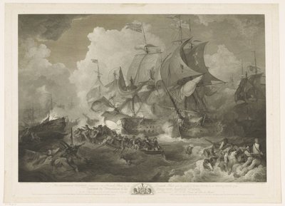 Den engelska flottans seger över den franska flottan, 1794 av James Fittler