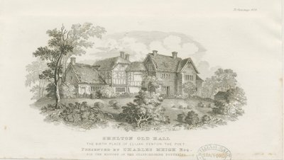 Shelton Old Hall: stålgravyr (vinjeterad), nd [c 1843] (tryck) av James Flewitt Mullock