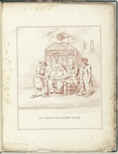 Allmänna välfärdskommittén, 1795 General Welzyns kommitté (titel på objekt) Hollandia Regenerata (serietitel) av James Gillray (possibly)