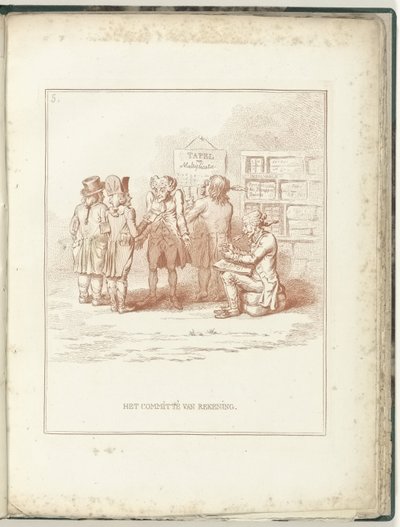 Räkenskapskommittén, 1795 Kontokommittén (titel på objekt) Hollandia Regenerata (serietitel) av James Gillray (possibly)