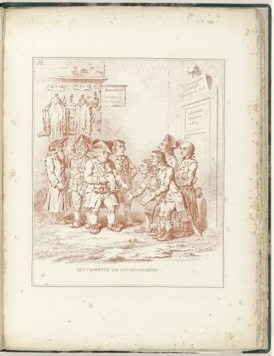 Kommittén för utvandrare, 1795 Flyktingkommittén (titel på objekt) Hollandia Regenerata (serietitel) av James Gillray (possibly)