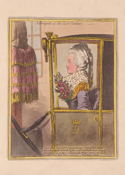 En bukett av det senaste århundradet, pub. 1802 (handfärgad gravyr) av James Gillray