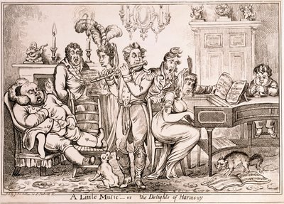 A Little Music or The Delights of Harmony, graverad av William Brocas, tryckt i London av J. Sidebotham, 1810. av James Gillray