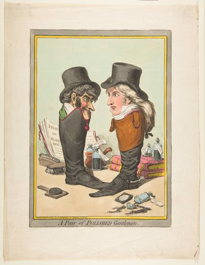 Ett par polerade herrar, 10 mars 1801. av James Gillray