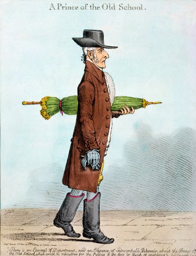 A Prince of the Old School, utgiven av Hannah Humphrey 1800 (handfärgad etsning) av James Gillray