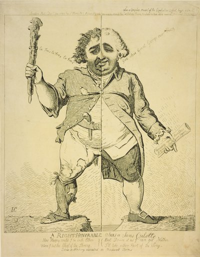 A Right Honorable alias a Sans Coulotte, utgiven av S.Fores, 1802 av James Gillray