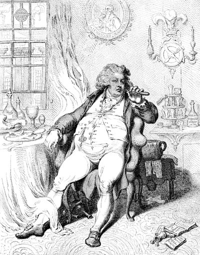 A voluptuary under the horrors of digestion, 1792. av James Gillray