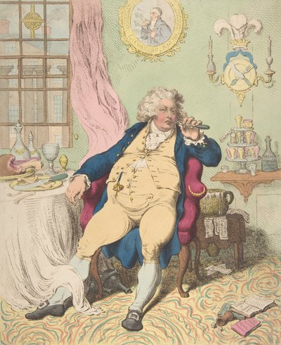 A Voluptuary Under the Horrors of Digestion, 2 juli 1792, 2 juli 1792. av James Gillray