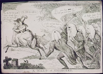 A Ward of Chancery, utgiven av S.W. Fores (etsning) av James Gillray