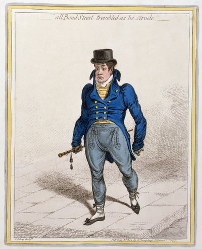 All Bond Street Trembled as he Strode, publicerad av Hannah Humphrey, 1802 (etsning och gravyr) av James Gillray