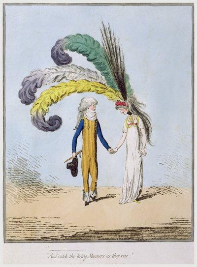 "And catch the living Manners as they rise", utgiven av Hannah Humphrey (handkolorerad etsning) av James Gillray