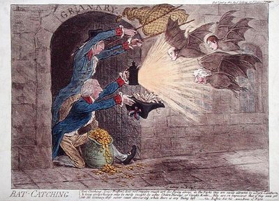 Fladdermus fånga av James Gillray