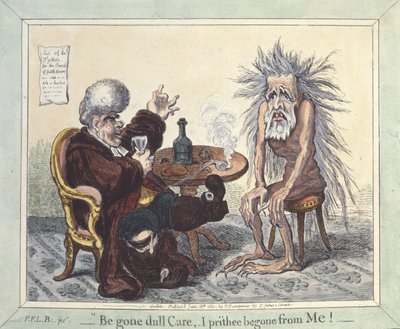 "Begone Dull Care, I Prithee Begone From Me", 1801 av James Gillray
