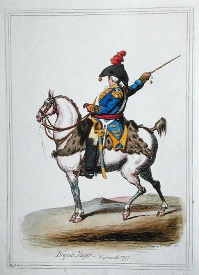 Brigade Major, publicerad av Hannah Humphrey 1797 (handfärgad etsning) av James Gillray