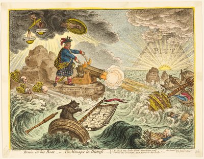 Bruin i sin båt av James Gillray