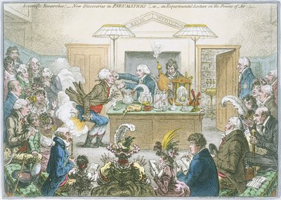 Kemisk föreläsning, 1802 av James Gillray