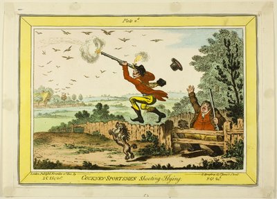 Cockney sportmän som skjuter flygande av James Gillray