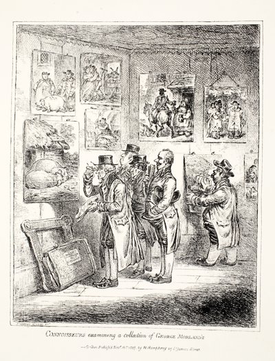 Konnässörer undersöker en samling av George Morlands, 1807 av James Gillray