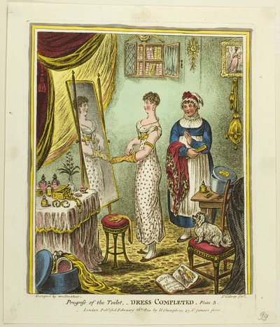 Dress Completed, del tre av Progress of the Toilet av James Gillray