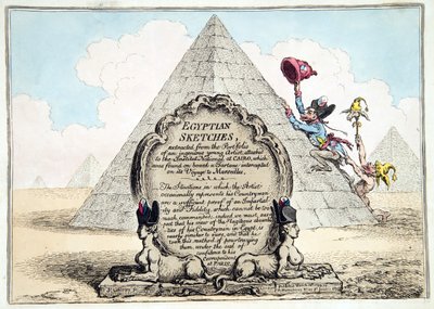 Egyptian Sketches, publicerad Hannah Humphrey 1799 (handfärgad etsning) av James Gillray