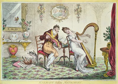 Harmony before Matrimony, 1805 (färggravyr) av James Gillray