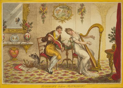 Harmoni före äktenskapet, 1805 av James Gillray