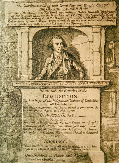 Här ligger resterna av rekvisitionen av James Gillray