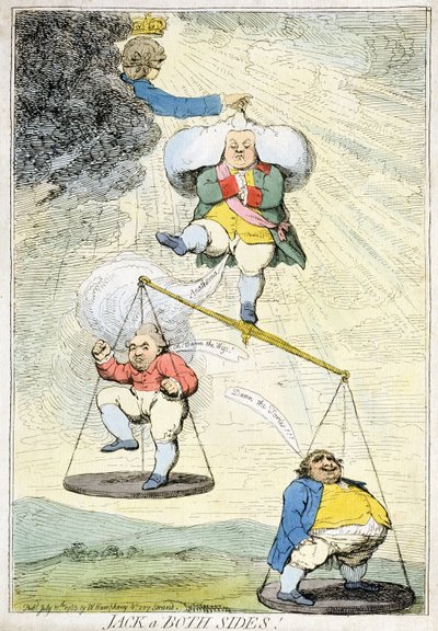 Jack a Both Sides, publicerad av William Humphrey 1783 (handfärgad etsning) av James Gillray