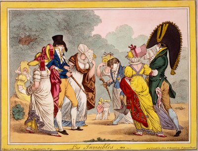 Les Invisibles, 1810 (handfärgad gravyr) av James Gillray