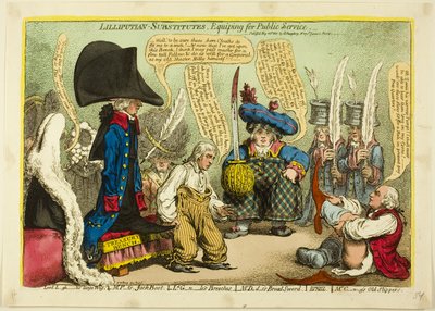 Lilliputian-ersättare, utrustning för offentlig tjänst av James Gillray