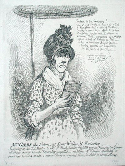 Mrs Gibbs, den Notorious Street Walker & Extorter av James Gillray