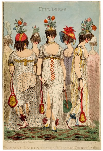 Parisiska damer i sin fullständiga vinterklänning för 1800, 1799. av James Gillray