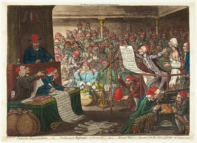 Patriotisk förnyelse, - dvs. - Parlamentet reformerat, a la Françoise... av James Gillray