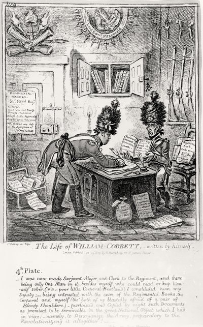 Tallrik 4, från The Life of William Cobbett, skriven av honom själv, pub. av H. Humphrey, 1809 av James Gillray