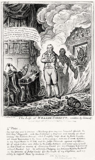Tallrik 5, från The Life of William Cobbett, skriven av honom själv, pub. av H. Humphrey, 1809 av James Gillray